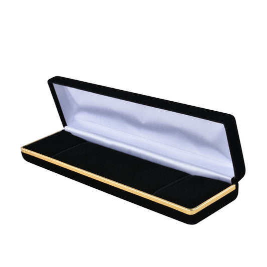 bracelet box - Black Velvet Bracelet Boxes with Gold Trim - 6 Pack SB5-BK open view