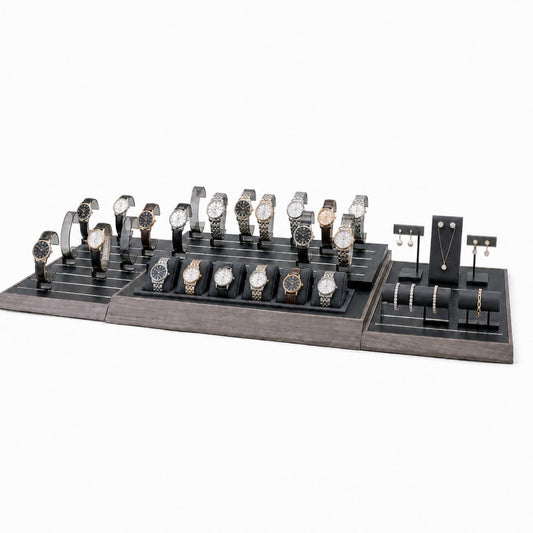 bracelet display and watch display - Custom Gray Modular Watch Bracelet Display Tray CWD029 open view