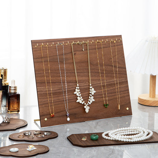 earring display and bracelet display and necklace display - Custom Walnut Wood Jewelry Display Set for Bracelets, Earrings an