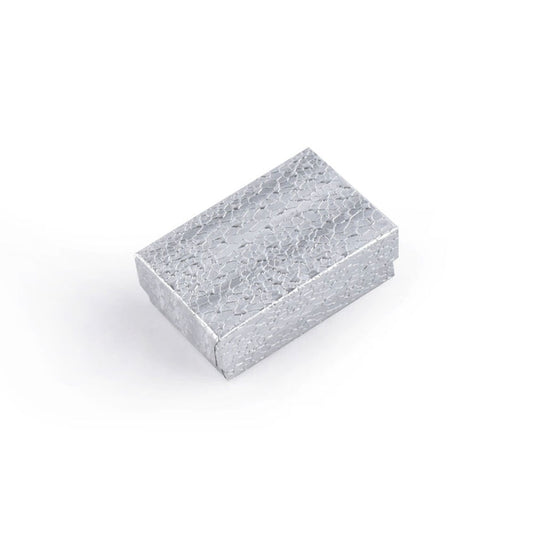 jewelry box - 100pcs Silver Cotton Boxes BX2832S open view