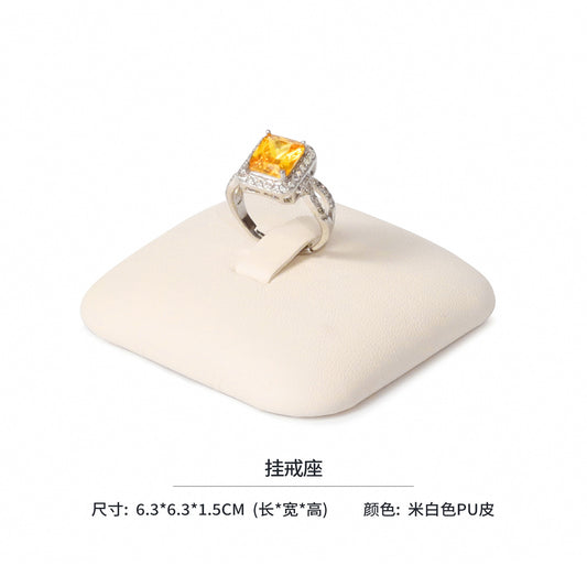 jewelry display - Modular Beige PU Leather Magnetic Jewelry Display Set C02985 open view