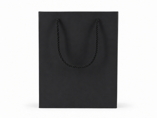jewelry gift bags - 24-Pack Black Jewelry Packaging Bag Large with Rope Handles 7.75 4.25 10.25 in SB22-BK open view