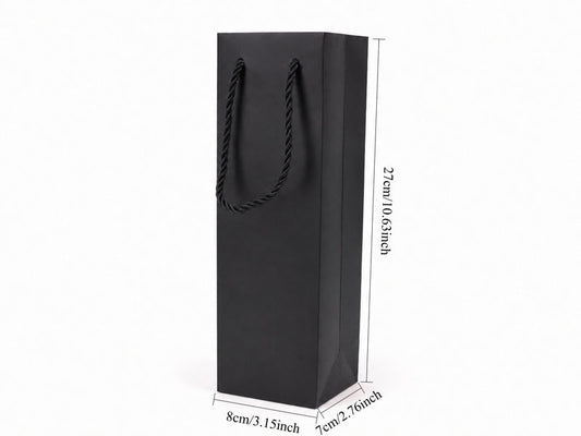jewelry gift bags - 24-Pack Black Small Paper Gift Bags with Rope Handles 3.25 2.75 10.75 in SB24-BK open view
