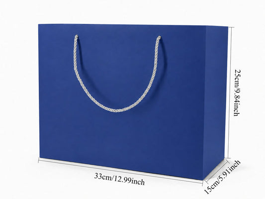 jewelry gift bags - 24-Pack Blue Paper Gift Bags for Jewelry with Rope Handles 13 6 9.75 in SB25-B open view