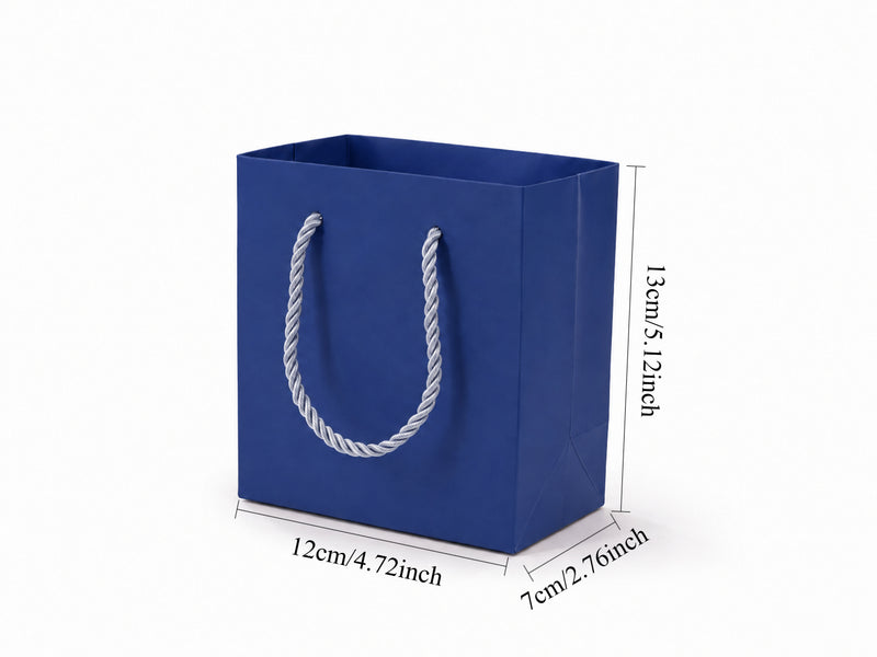 jewelry gift bags - 24-Pack Blue Small Gift Bags with Rope Handles 4.75 2.75 5 in SB19-B detail view