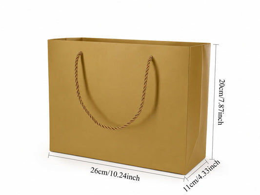 jewelry gift bags - 24-Pack Gold Boutique Gift Bags with Rope Handles 10.25 4.25 7.75 in SB23-GL open view
