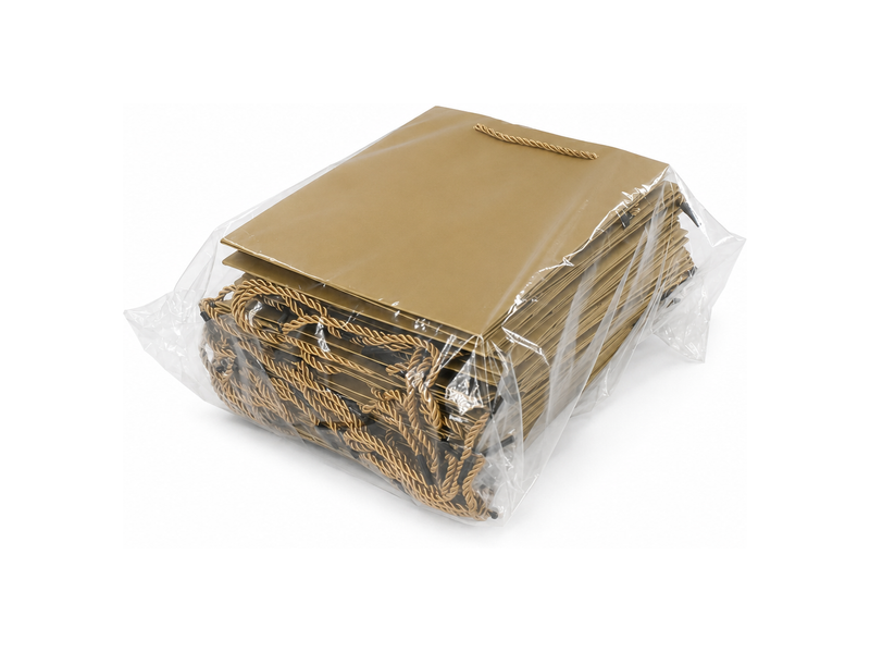 jewelry gift bags - 24-Pack Gold Jewelry Packaging Bags with Rope Handles 7.75 4.25 10.25 in SB22-GL detail view