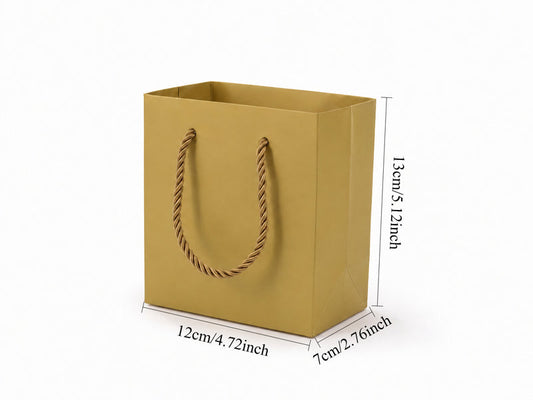 jewelry gift bags - 24-Pack Gold Small Gift Bags with Rope Handles 4.75 2.75 5 in SB19-GL open view