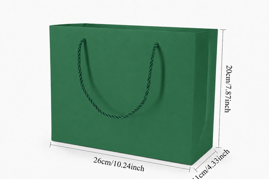 jewelry gift bags - 24-Pack Green Paper Gift Bags with Rope Handles 10.25 4.25 7.75 in SB23-G open view