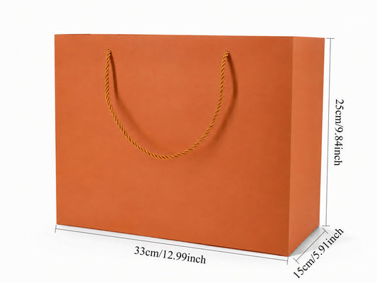 jewelry gift bags - 24-Pack Orange Paper Gift Bags with Rope Handles 13 6 9.75 in SB25-O open view