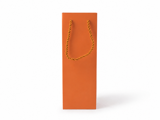 jewelry gift bags - 24-Pack Orange Paper Tote Gift Bags with Rope Handles 3.25 2.75 10.75 in SB24-O open view