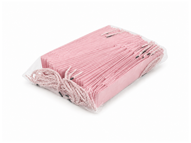 jewelry gift bags - 24-Pack Pink Tote Gift Bags with Rope Handles 3.25 2.75 10.75 in SB24-P detail view