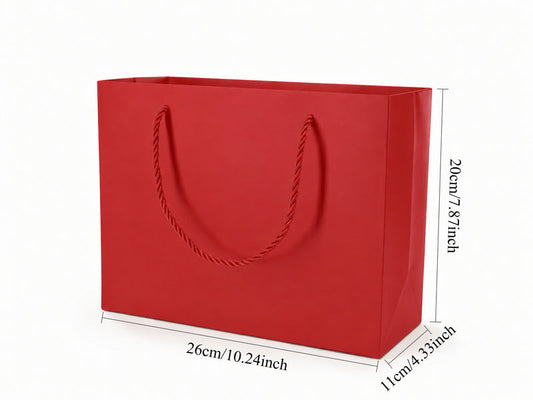 jewelry gift bags - 24-Pack Red Luxury Paper Bags with Rope Handles 10.25 4.25 7.75 in SB23-R open view