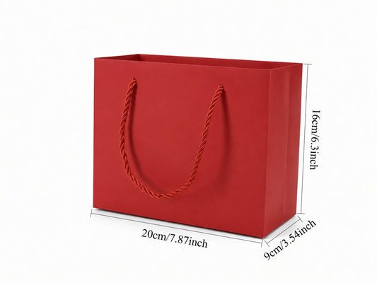 jewelry gift bags - 24-Pack Red High Quality Paper Jewelry Bags with Rope Handles 7.75 3.5 6.25 in SB21-R open view