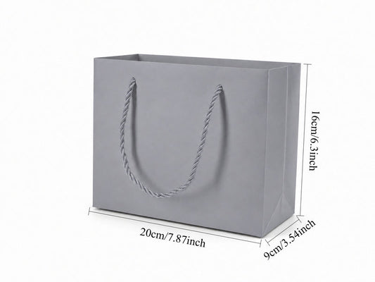 jewelry gift bags - 24-Pack Silver Luxury Paper Bag for Jewelry with Rope Handles 7.75 3.5 6.25 in SB21-SL open view