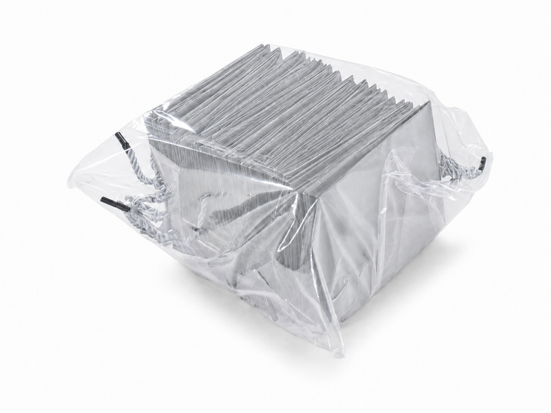 jewelry gift bags - 24-Pack Silver Small Tote Gift Bags with Rope Handles 4.75 2.75 5 in SB19-SL detail view