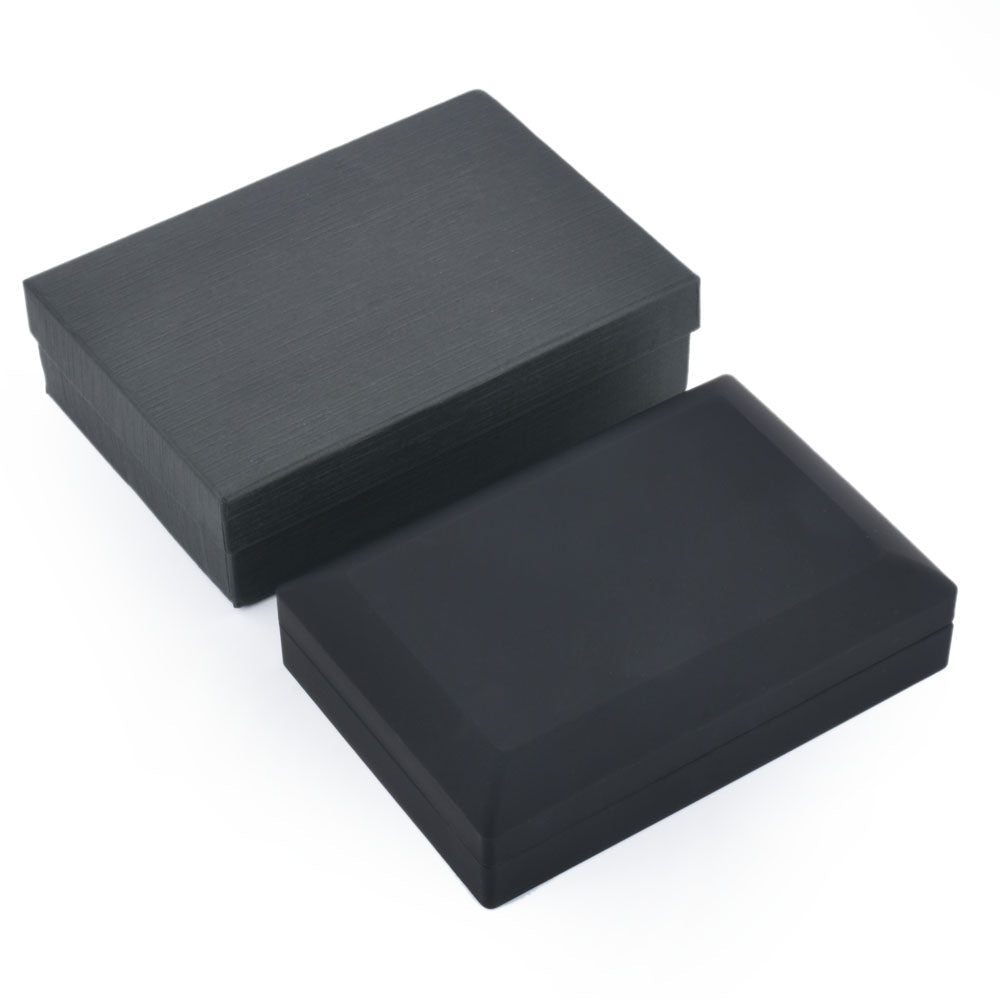 necklace box - 12PCS Black Small LED Light Necklace Boxes LB30N1-BK side view