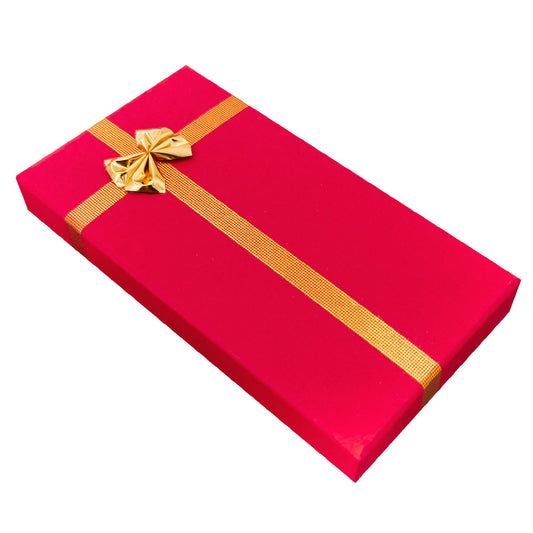 necklace box - 12-Piece Red Ribbon Paper Necklace Gift Boxes B0936-R open view