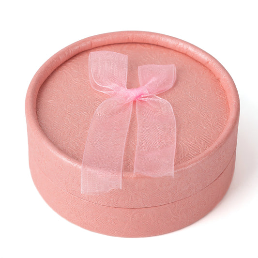 necklace box - 12pcs Pink Cardboard Organza Boxes Necklace B1433-P W P open view