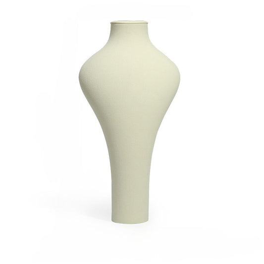 necklace display - Beige Gold Velvet Necklace Display Bust Mannequin C01274 open view