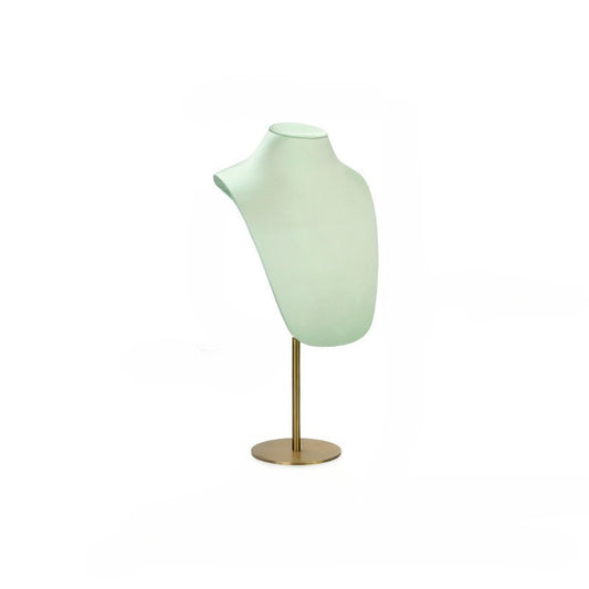 necklace display - Green Gold Velvet Metal Display Stand Necklaces C02936 open view