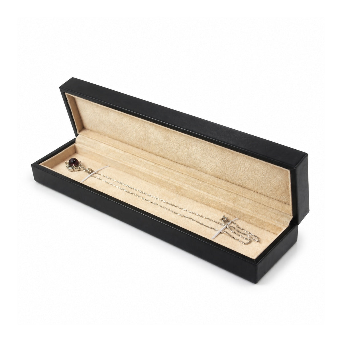 pendant box and bracelet box and necklace box - Black PU Leather Box Necklace Bracelet Pendant C00229 product view 06