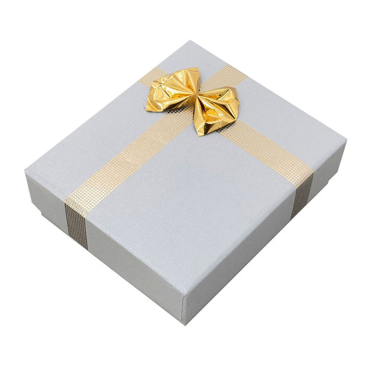 pendant box - 24-Piece Silver Gray Ribbon Paper Pendant Gift Boxes B0923-SL open view