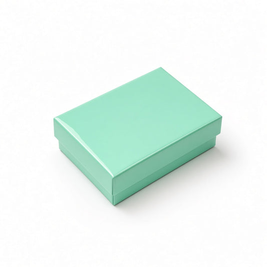pendant box - T Blue Glossy Medium Pendant Cotton-Filled Jewelry Box 100-Piece Pack BX2832TG open view