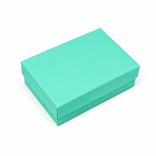 pendant box - T Blue Matte Medium Pendant Cotton-Filled Jewelry Box 100-Piece Pack BX2832T open view