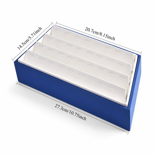 pendant display - 24 Blue White Pendant Tray Display T048M open view