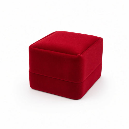 ring box - 20PCS Red Velvet Ring Display Boxes V37R-R open view