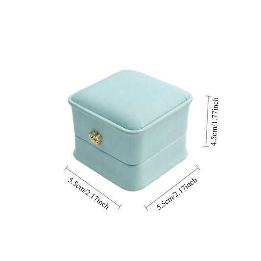 ring box - 12 Green Ring Boxes P016-R1-LB W open view