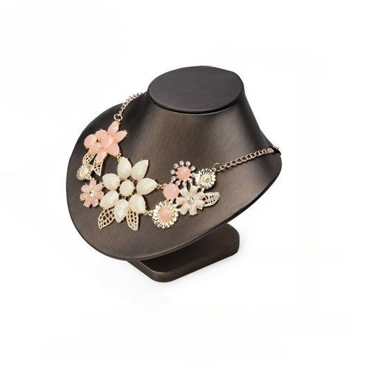 ring display and earring display - Black Beige PU Leather Display Stand Ring Earring C02800 open view