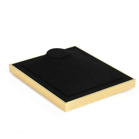 ring display and earring display and necklace display - Black Microfiber Display Necklace Ring Earring C01190 open view