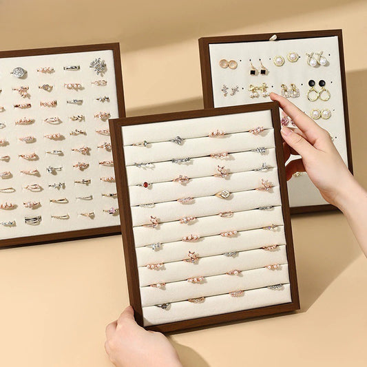 ring display and earring display and sterling silver jewelry - Black Ring Earrings Display Stand open view