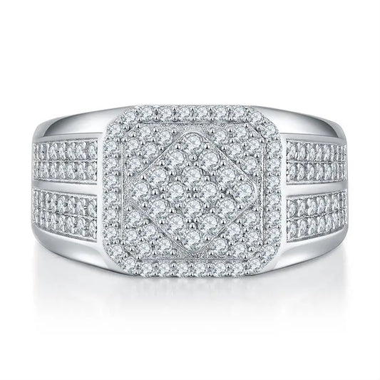 sterling silver jewelry - 925 Silver White Ring SLM0070R-silver-6 open view