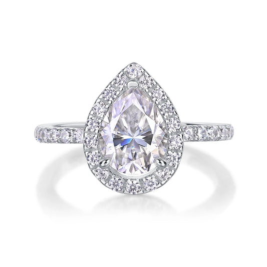 sterling silver jewelry - 10 Silver Ring SLM0175R-White-6 open view