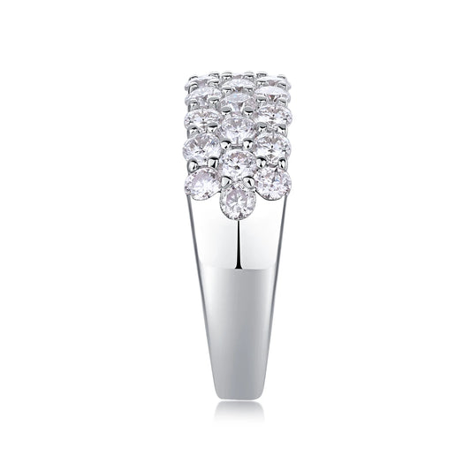sterling silver jewelry - 18 Silver Ring SLM0166R-White-6 open view