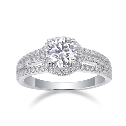 sterling silver jewelry - 25 Silver Ring SLM0159R-White-6 open view