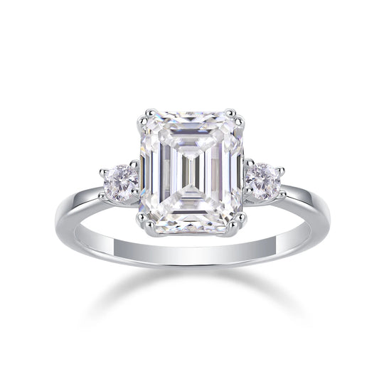 sterling silver jewelry - Silver Ring SLM0182R-White-6 open view