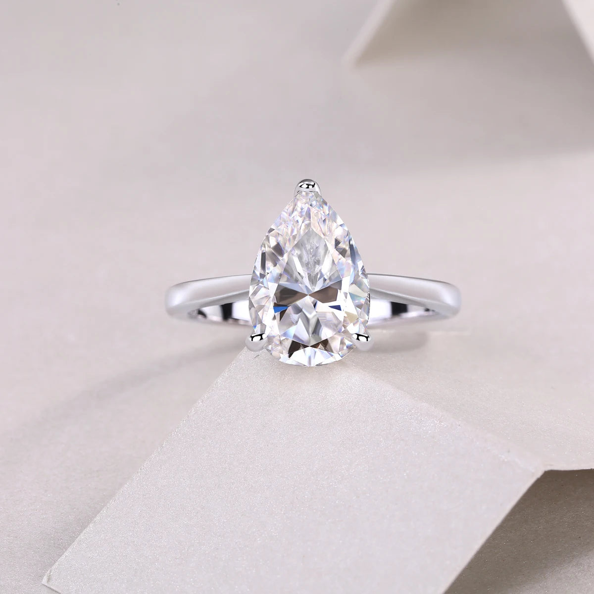 sterling silver jewelry - 12 Silver Ring SLM0173R-White-6 product view 06
