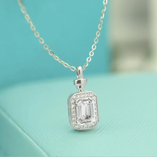 sterling silver jewelry - 925 Silver Pendant Necklace SLM0011N-1 CT-40-45cm AJ open view