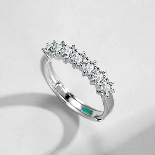 sterling silver jewelry - 925 Silver Ring SLM0013R-0.1 CT*7-AJ open view