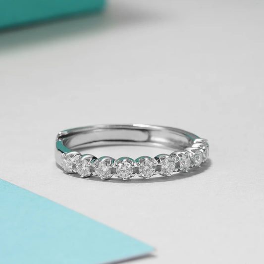 sterling silver jewelry - 925 Silver Ring SLM0014R-0.04 CT*10-AJ open view