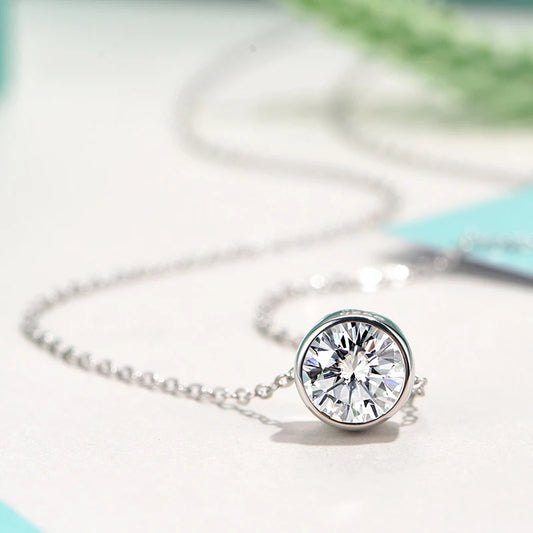 sterling silver jewelry - Silver Pendant Necklace SLM0019N-0.5 CT-40-45cm AJ open view