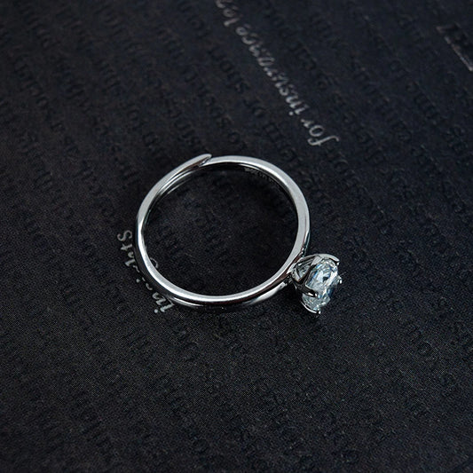 sterling silver jewelry - 925 Silver Ring SLM0037R-1.0 CT-AJ open view