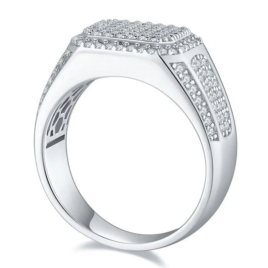 sterling silver jewelry - 925 Silver White Ring SLM0075R-silver-6 open view