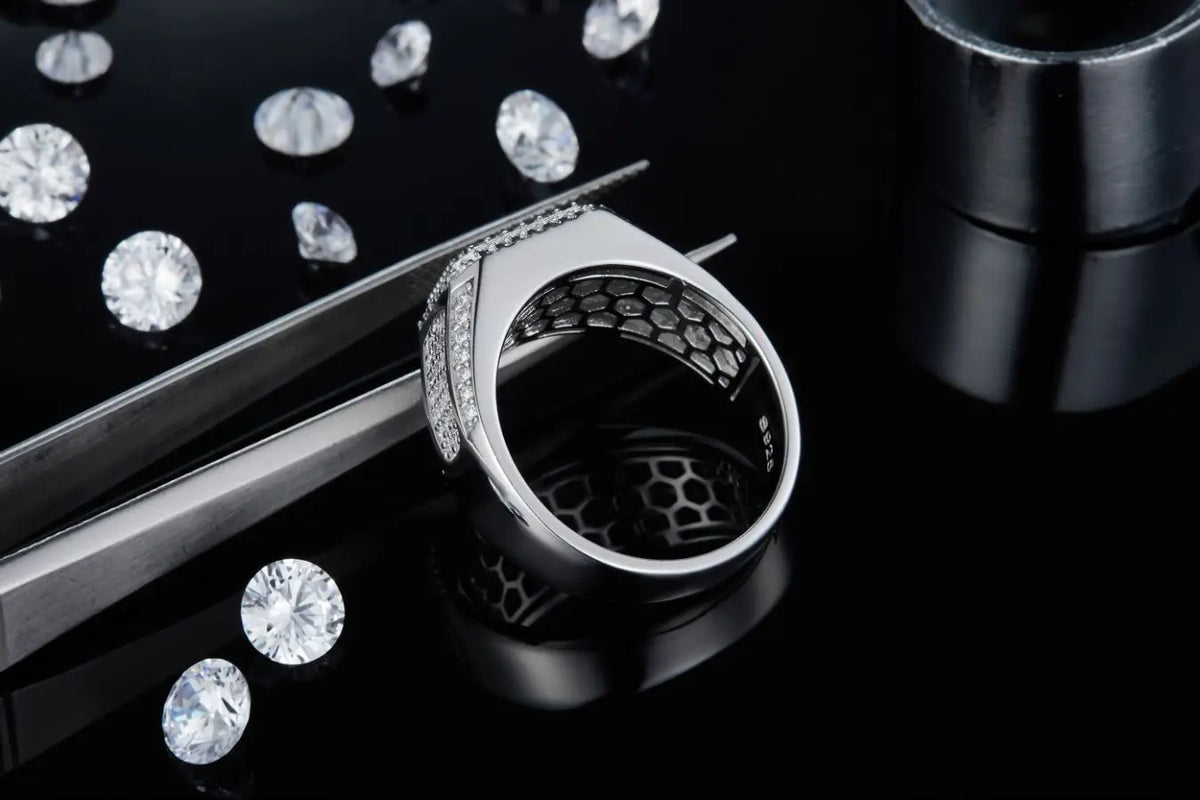 sterling silver jewelry - 925 Silver White Ring SLM0075R-silver-6 product view 06