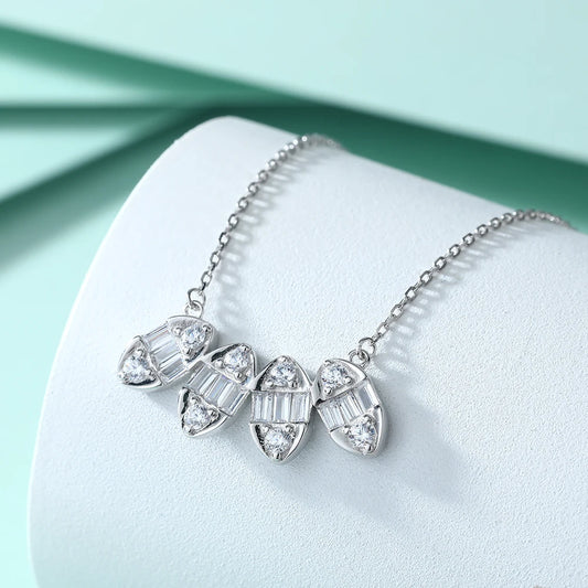 sterling silver jewelry - 925 Silver White Necklace Necklaces SLZ0015N-Rhodiun open view