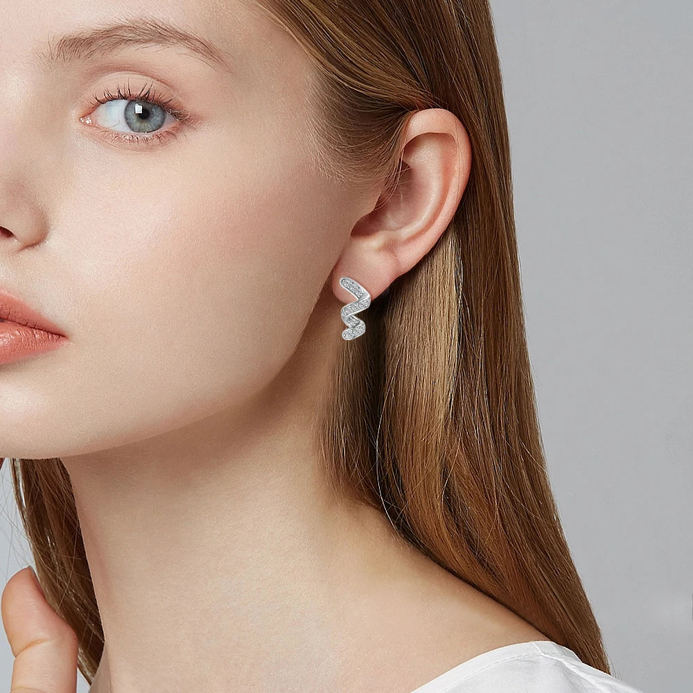 sterling silver jewelry - 925 Silver Earrings SLM0040E-silver earring studs product view 05